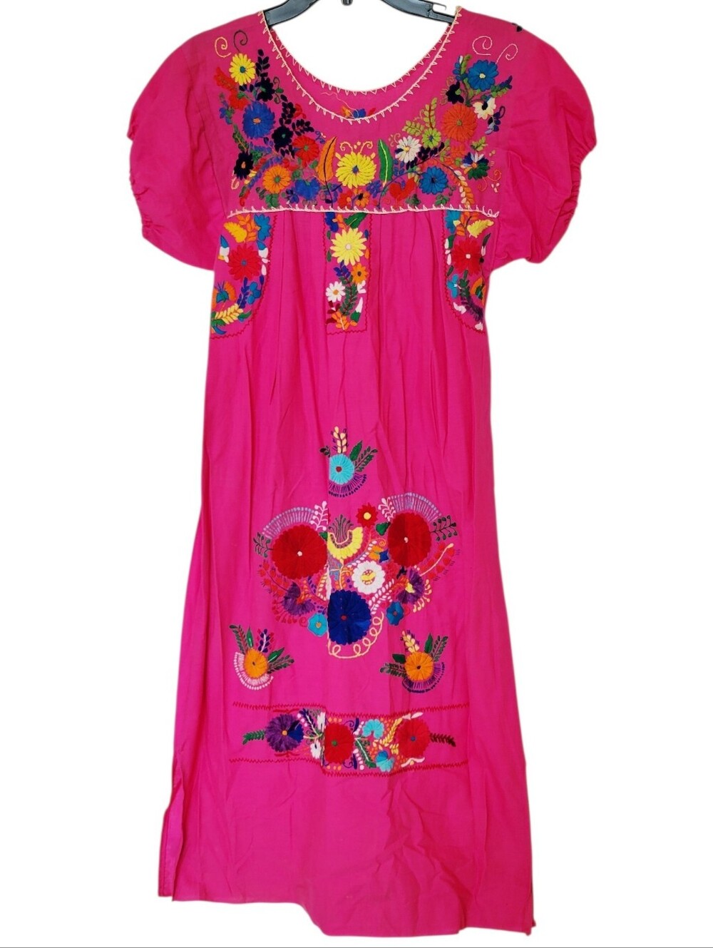 Vintage 70s Hand-embroidered Peasant Dress